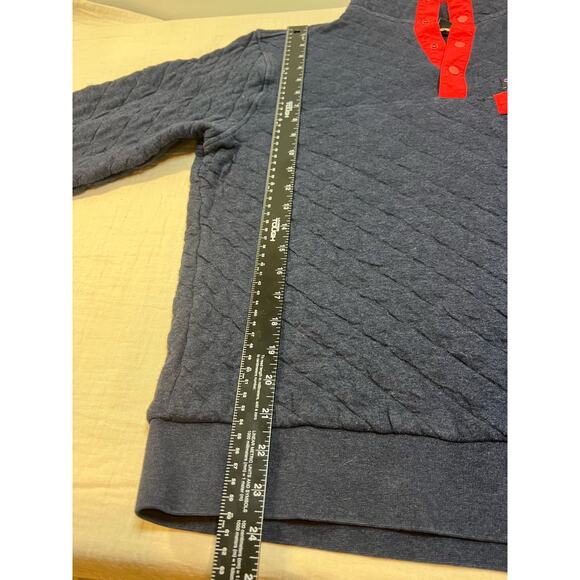 Patagonia Organic Cotton Quilt‎ Snap-T Pullover Dark Blue And Red Size MENS M - Picture 6 of 7